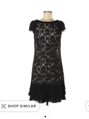 Jessica Simpson Black Lace Fringe Hem Dress